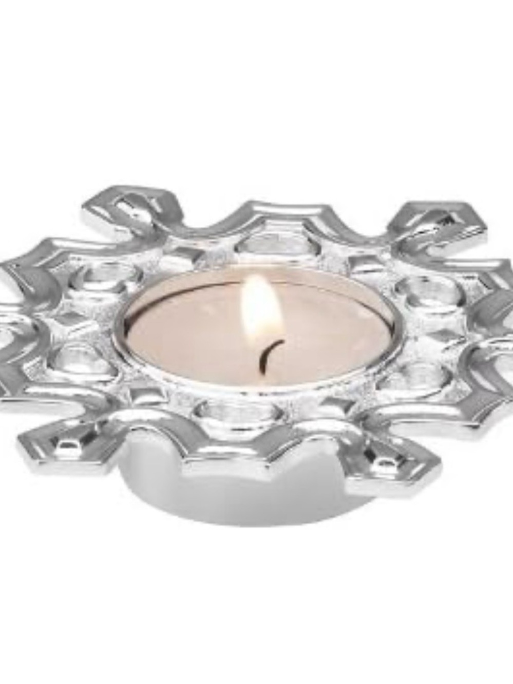 Lenox Silver Snowflake Tea Light Holder